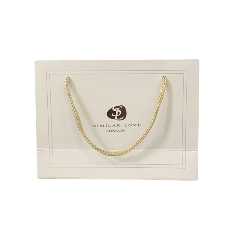 Egendefinert gullfolie-logo Mini liten gavepose Luksus Boutique-smykkepapirpose