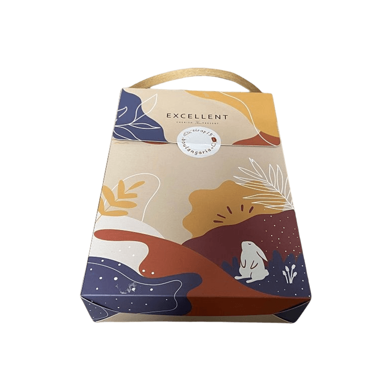 Hot Salg Custom Logo Sweet Boxes Paper Cookies Paper Box Emballasje Kartong Cookie Box med håndtak